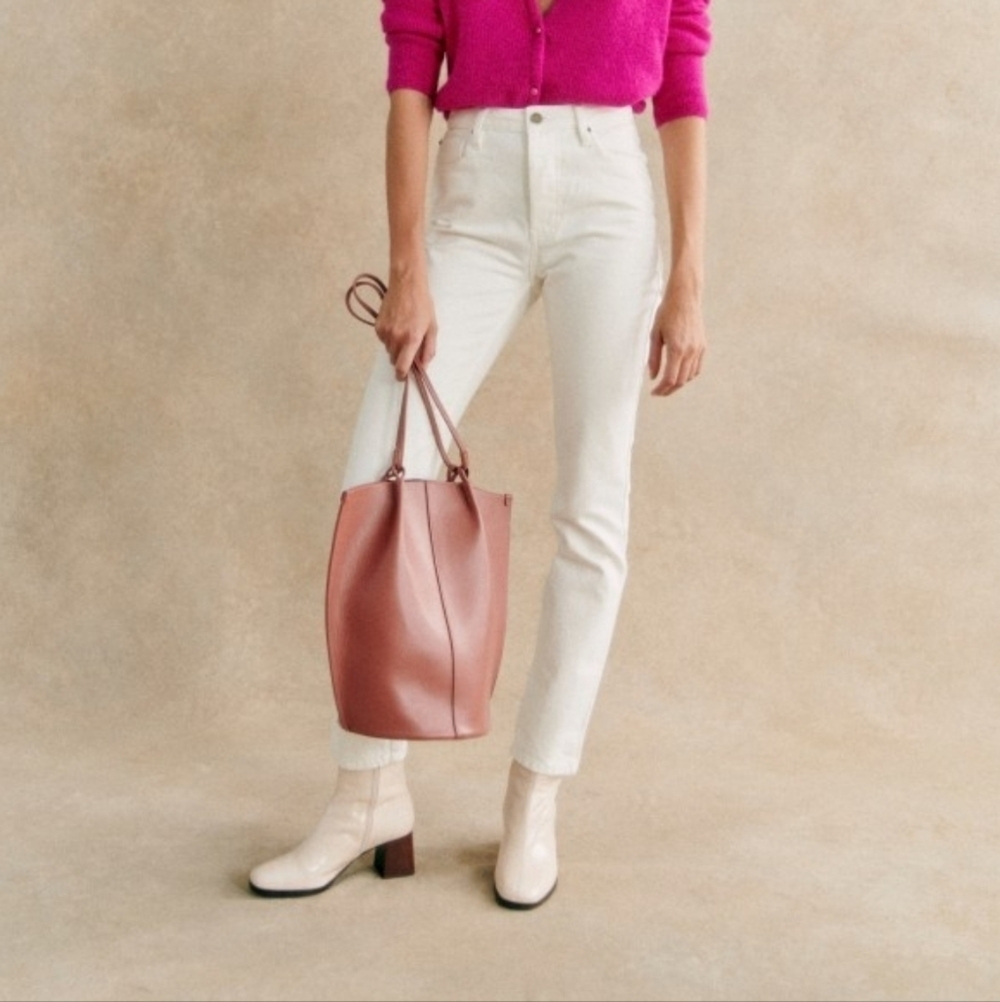 Sezane Le Brut Sexy Jean in Ecru size 26 NWT